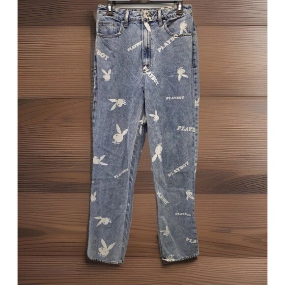 PacSun Denim - Playboy x PacSun Jeans Women’s 29 Bunny Logo Print All Over Straight Leg Denim